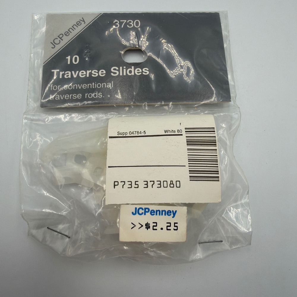 JCPenney Traverse Slides 10 Pack White Plastic Drapery Rod Replacement Parts